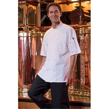 Charlotte Madison Delray Chef Coat with Mesh Ss 5.25 Wht Md CH608883